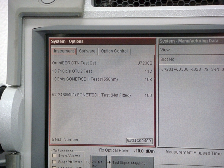 J7231B 100/108/112/609OmniBER  OTN 10Gbps Communications Performance Analyzer