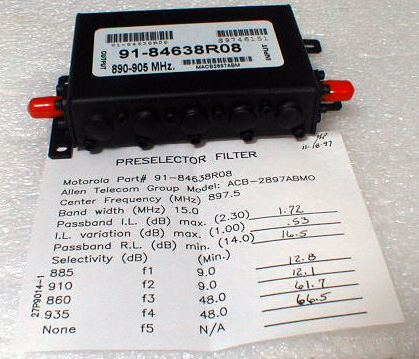 91-84638R08890-905MHz BandPass Filter