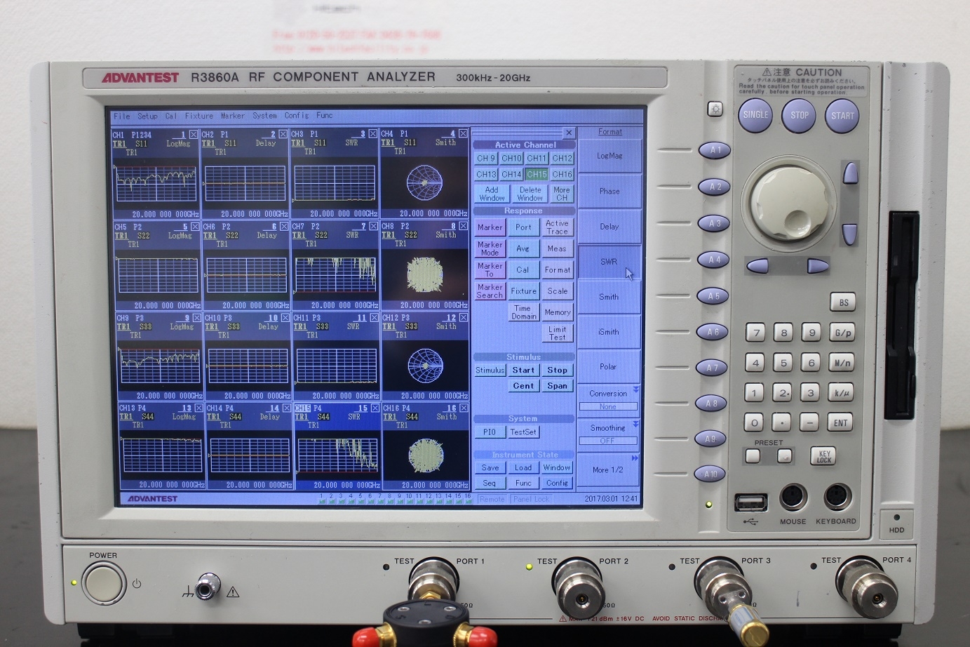 R3860A/1400-2010300kHz-20GHz 4port RF compornent analyzer