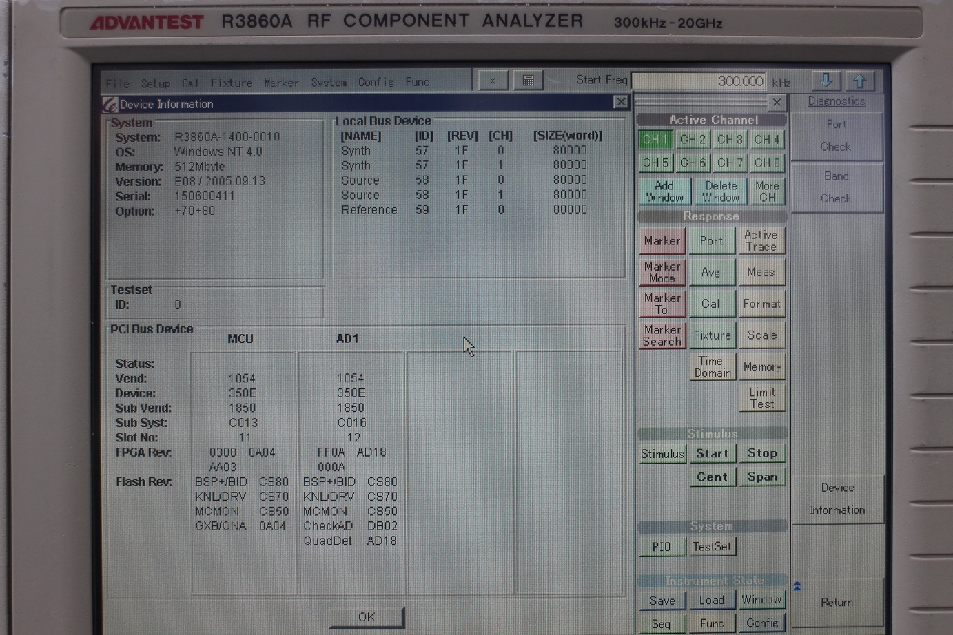 R3860A/1400-0010300kHz-20GHz 4port RF compornent analyzer