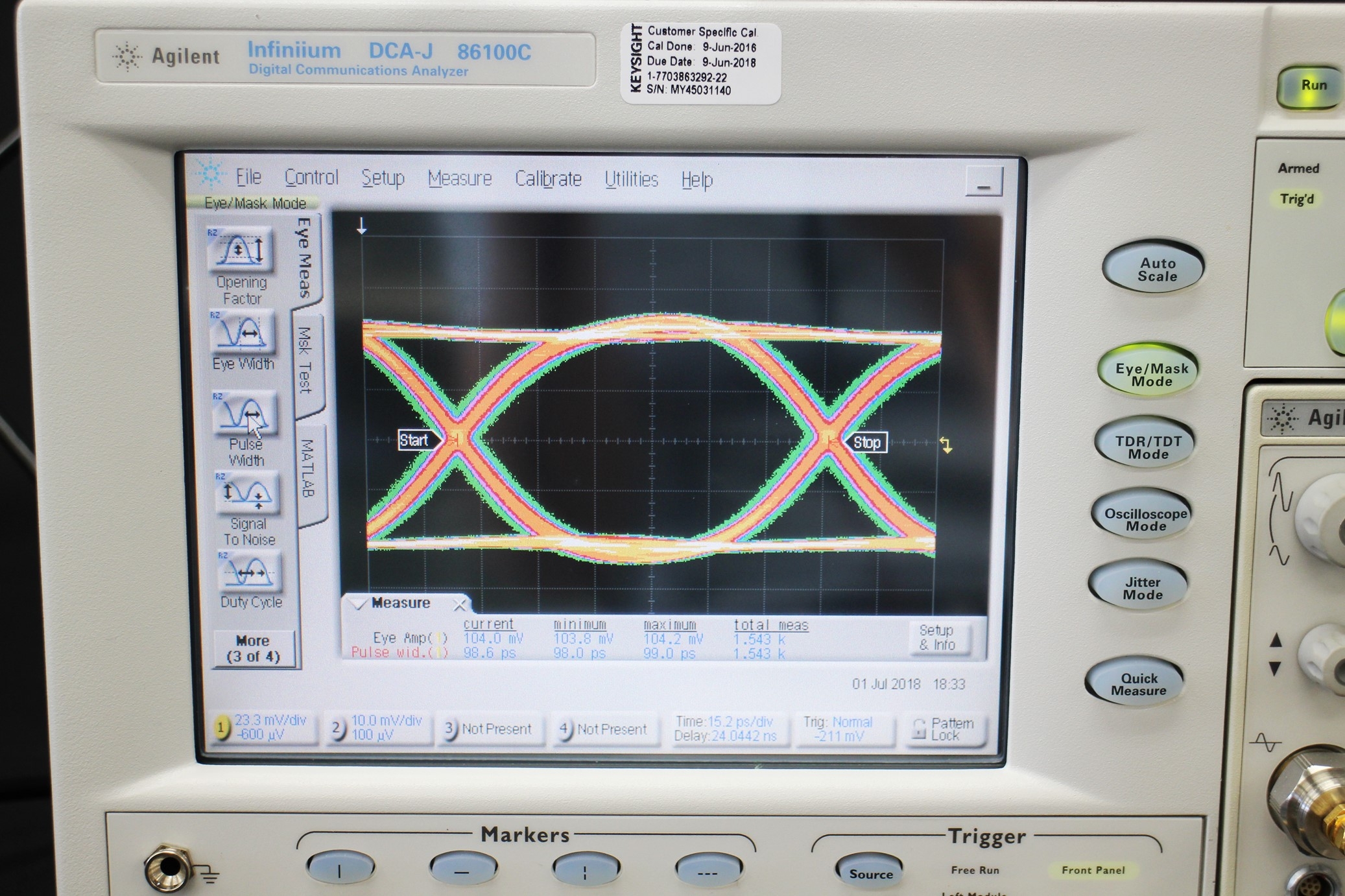 86100C /001/092/200/201/202Infiniium DCA Oscilloscope Mainframe