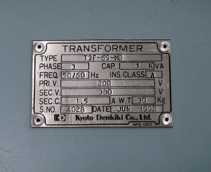 T3F-65MB3phase 380V 1KVA Transformer