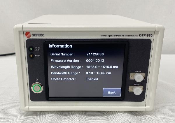 OTF-980-1-S-S-F-SP-1波長可変光フィルタ