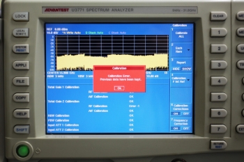 U3771/20 <b>RF2 Cal error</b>31.8GHz Portable Spectrum Analyzer